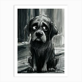 Sad Dog Art Print