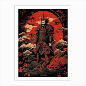 Samurai Edo Kiriko Illustration 10 Art Print