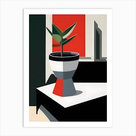 'Plant In A Pot' Abstract Art Print
