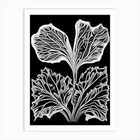 Watercress Leaf Linocut Art Print