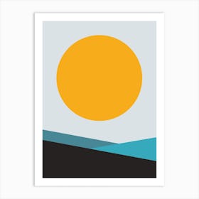 Mita Teal Big Sun Art Print
