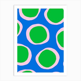 Green And Pink Circles Art Print