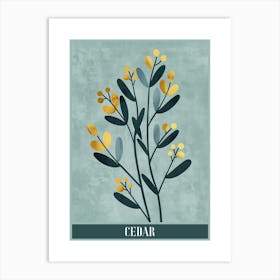 Cedar Tree Flat Illustration 7 Poster Art Print