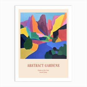 Colourful Gardens Garden Of The Gods Usa 3 Red Poster Art Print