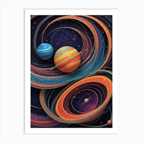 Planets In Space 8 Art Print