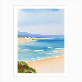 Woolacombe Beach, Devon Watercolour Art Print