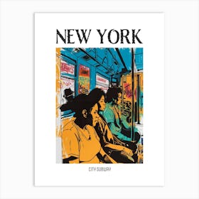 New York City Subway New York Colourful Silkscreen Illustration 1 Poster Art Print