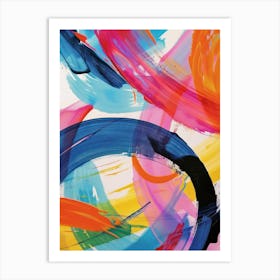 Rainbow Paint Brush Strokes Organic 8 Art Print