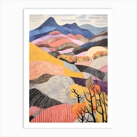 Yr Wyddfa Wales Colourful Mountain Illustration Art Print