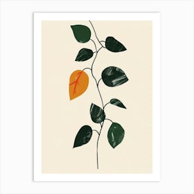 Ivy Plant Minimalist Illustration 8 Art Print