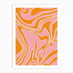 Pink and Orange Swirl Art Print