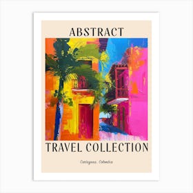 Abstract Travel Collection Poster Cartagena Colombia 1 Art Print
