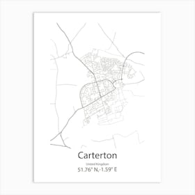 Carterton,United Kingdom Minimalist Map Poster