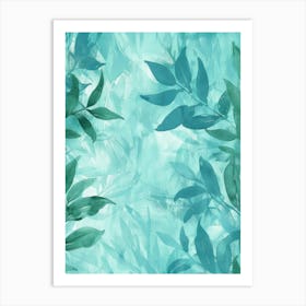 Watercolor Leaves Background Art Print