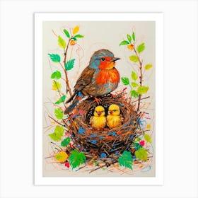 Bird In Nest 1 Art Print