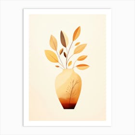 Autumn Leaves In A Vase Art Print