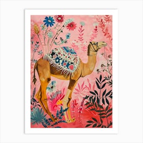 Floral Animal Painting Camel 1 Art Print