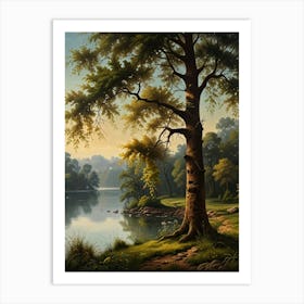 Tree By The River Art Print