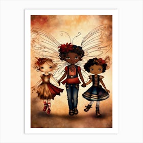 Three Little Fairies Art Print