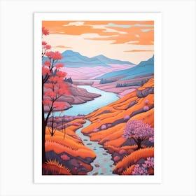 Laugavegur Iceland 2 Hike Illustration Art Print