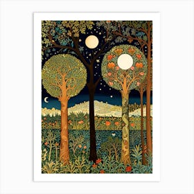 William Morris Three Trees At Night Art Print