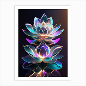 Double Lotus Holographic 4 Art Print