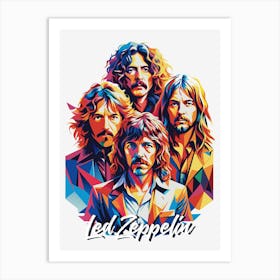 Led Zeppelin 09 Music Icon WPAP Pop Art Style Art Print