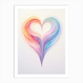 Swirly Delicate Rainbow Heart Art Print