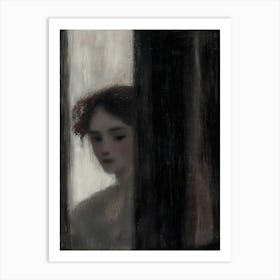 Girl In A Window Art Print