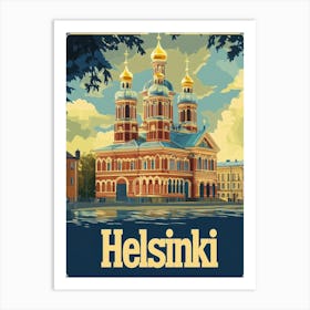 Aihrgdesign A Retro Travel Poster For Helsinki 7 Art Print