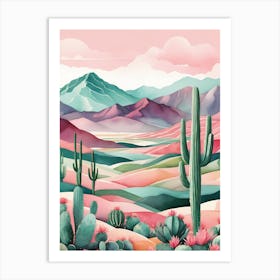 Cactus Desert Canvas Art Art Print