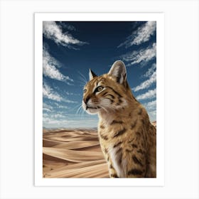 Lynx cat In The Desert Art Print