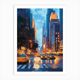 New York City At Night Art Print