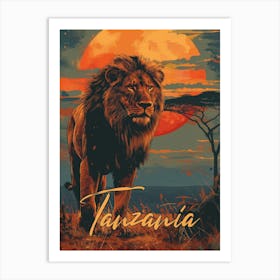 Vintage Tanzania Travel Poster Art Print