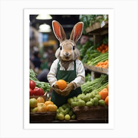 Rabbit In A Market Art Print