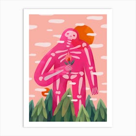 Lonely Pink Monster Art Print