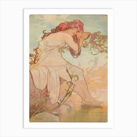 Woman With Flowers 1 Art Print