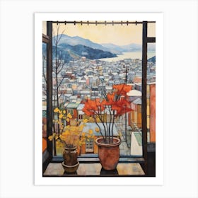 Winter Cityscape Hakone Japan Art Print