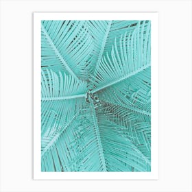Palm Pastel Teal Art Print