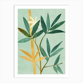 Bamboo Tree Flat Illustration 3 Art Print