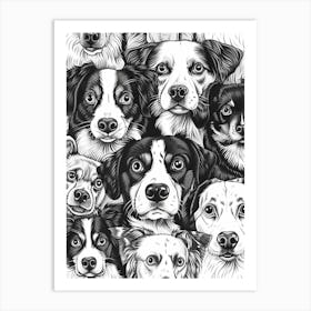 Perfectly Repeatable Artwork With Cute Dog Faces 41 Art Print