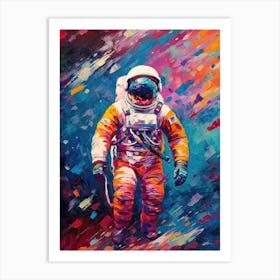 Astronaut Colourful Oil Painting 1 Art Print