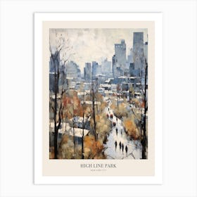 Winter City Park Poster High Line Park New York City 2 Art Print