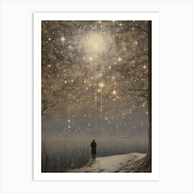 Winter Night Scape 6 Art Print