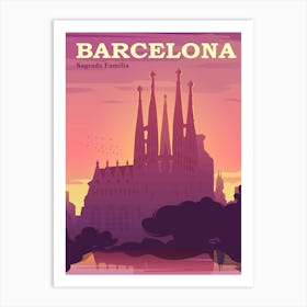 Barcelona Travel Poster Art Print