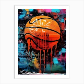 Colorful Basketball Graffiti Street Art Print