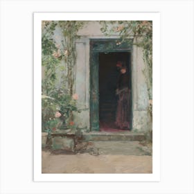 Woman At The Door Art Print