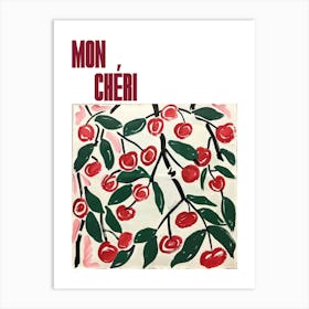 Mon Cheri Poster Summer Cherries Painting Matisse Style 13 Art Print