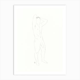 male nude gay art homoerotic full frontal nude painting drawing sketch pencil erotic artwork adult mature 3 Art Print
