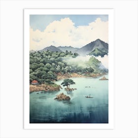 Sado Island In Niigata, Ukiyo E Drawing 3 Art Print